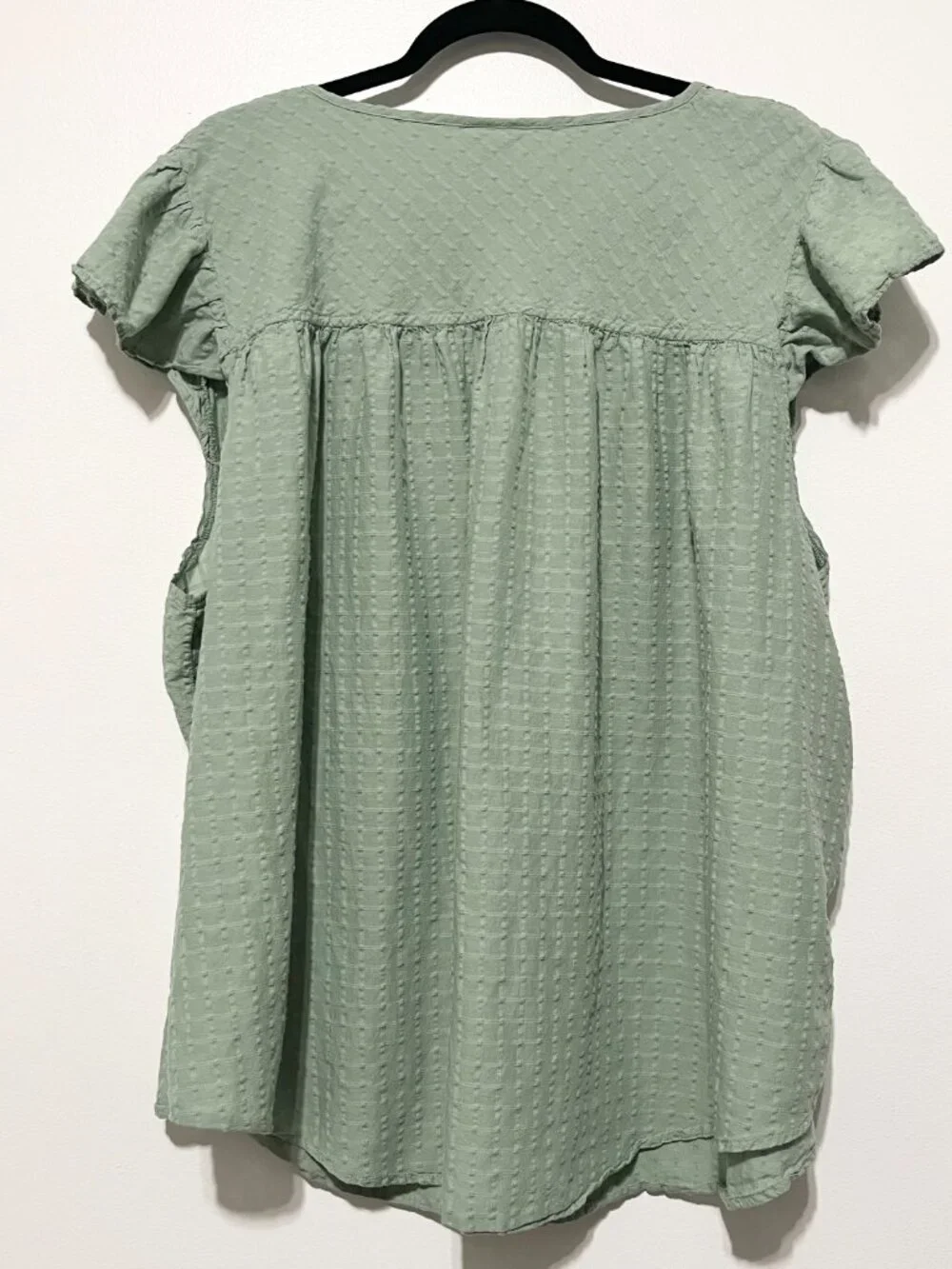 Torrid Womens Gauzy Cottagecore Blouse 4X Green Flutter Sleeve Boho Herbalist - Picture 2 of 9